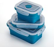 Muitomas Lunchboxset - 3-delige - Siliconen - Opvouwbaar - Blauw
