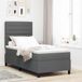 Prolenta Maison Exclusive - Lit boxspring avec matelas et éclairage LED, gris foncé, 80 x 200 cm, tissu