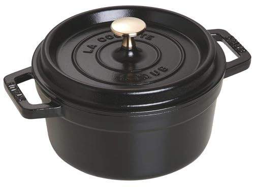 STAUB Geëmailleerde gietijzeren stoofpan met deksel, 20 cm, mat zwart