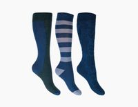 HKM Ruitersok Houston - Set van 3 - Navy/Petrol