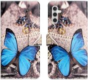 Merkloos Hoesje Portemonnee Book Case Vlinder Print Geschikt voor Samsung Galaxy A55