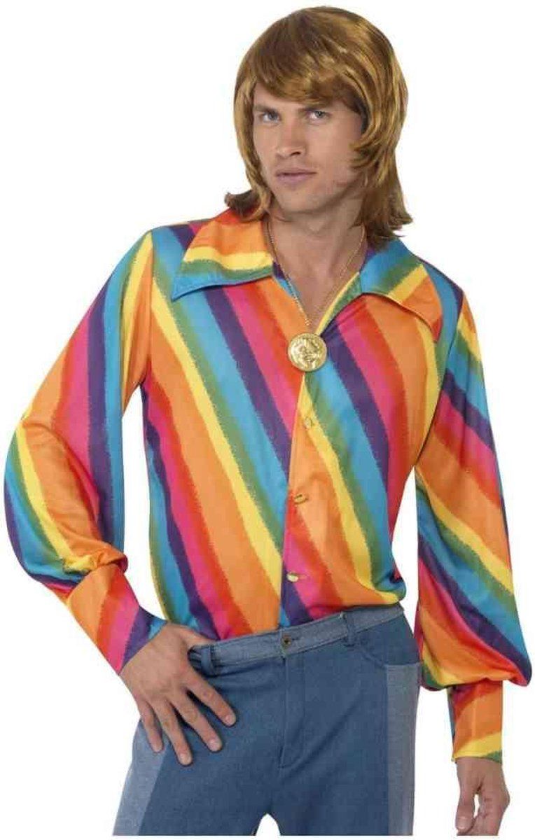 Smiffys Rainbow 1970 blouse - Maat L