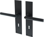 Lavuzo Deurkruk Nuoro Zwart | Deurklink op schild SL72 | Per set