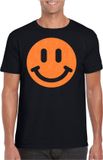 Bellatio Decorations Verkleed shirt heren - Smile / Emoticon - zwart - carnaval/foute party - feestkleding L