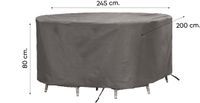 Outdoor Covers ovale tuinsethoes 245x200x80 cm. Antraciet