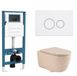 QeramiQ Dely Swirl Toiletset - Hangend toilet - Inbouwreservoir - Keramiek - Beige