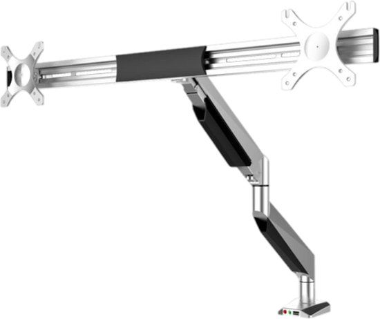 DESQ Monitorarm voor 2 Beeldschermen met Gasveer | 17/27 Inch | Zilver