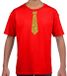 Bellatio Decorations Shoppartners Bv Verkleedkleding t-shirt - rood - met kleine Stropdas - goud glitters - voor kinderen - carnaval 110/116