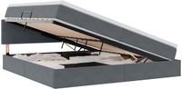 vidaXL Lit plateforme LED avec matelas Gris foncé 200 x 200 cm Velours
