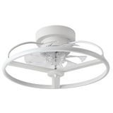 Eden pulse Witte ventilator met 8 transparante vleugels, 6 snelheden, geïntegreerde led 60 W, afstandsbediening, 21 x 50 x 50 cm