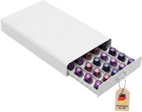 Intirilife Opberglade voor 50 koffiecapsules, compatibel met Nespresso, uittrekbare capsulehouder, 38,2 x 23,2 x 5,6 cm, ruimtebesparend, elegant wit