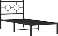 vidaXL Bedframe met hoofdbord metaal zwart 80x200 cm