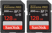 SanDisk SanDisk 128GB SDXC Extreme Pro UHS-I U3 V30 200MB/s geheugenkaart - Rescue Pro DL 2Y - 2-pack