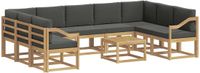 vidaXL Hoek loungeset 9 zitplekken Polyester Wit en antracietkleurig