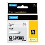 DYMO Rhino-industriële vinyletiketten, 9 mm x 5,5 m, zwart op wit