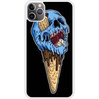 Ice cream skull Bedrukt siliconen hoesje compatibel met iPhone 11 Pro Max