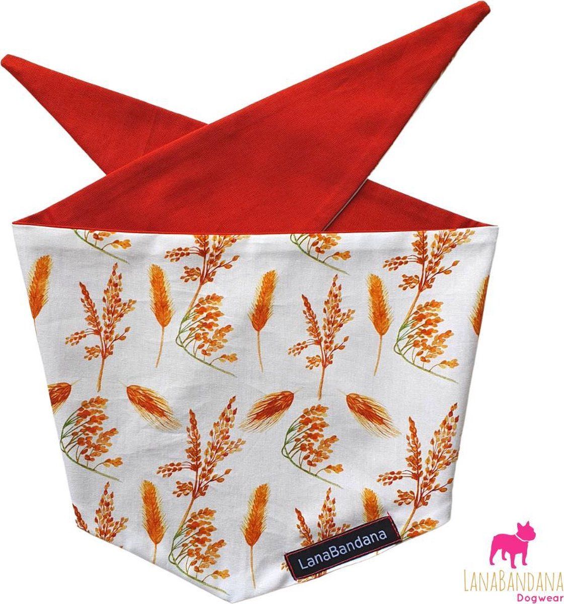 LanaBandana Dogwear Honden bandana | Knoopbandana Natuurgoud maat L