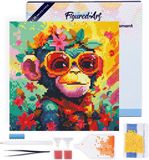 Figured'Art Mini Diamond Painting set Volwassenen 25x25 cm met lijst - 5D DIY Art full drill ronde diamant - Canvas al ingelijst