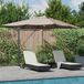 Maison Exclusive - Parasol, 351 x 250 x 253 cm, polyester et aluminium, couleur taupe