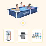 Bestway Rechthoekig Steel Pro Zwembad - 221 x 150 x 43 cm - Blauw