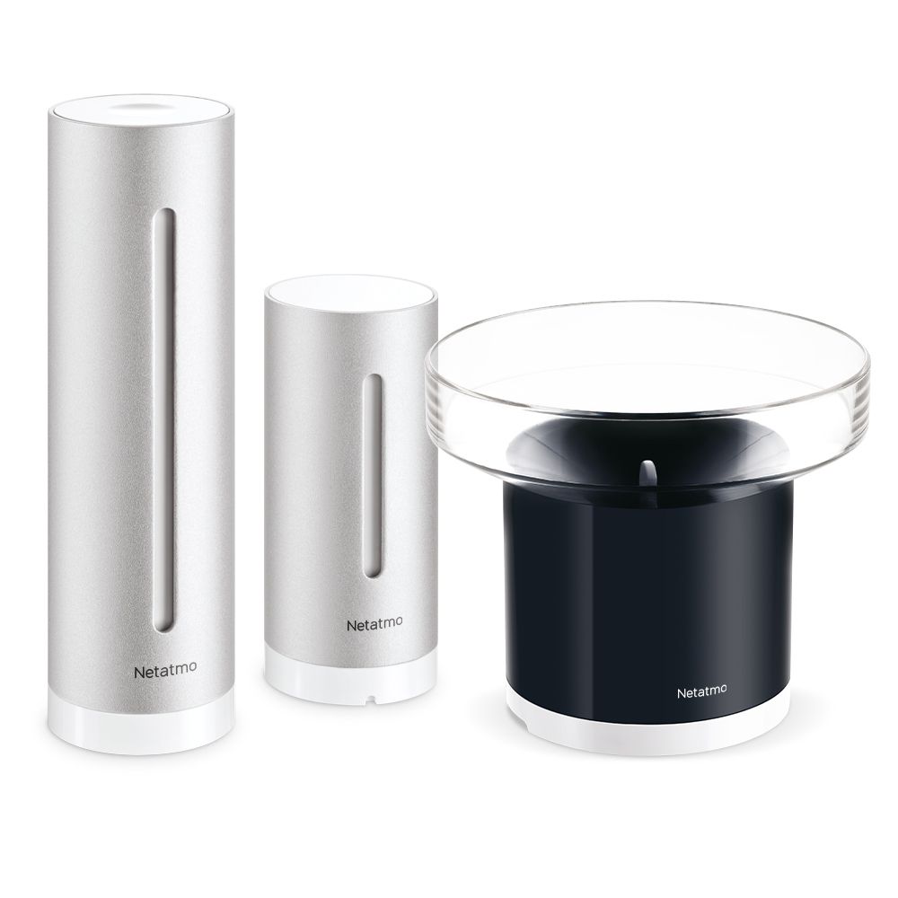 Netatmo Slim Weerstation - Zilver - Wifi - Incl. Regenmeter - Werkt met Google Home, Alexa & Apple Homekit
