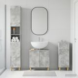 Maison Exclusive - Ensemble de meubles de salle de bain 3 pièces Delft Gris Béton