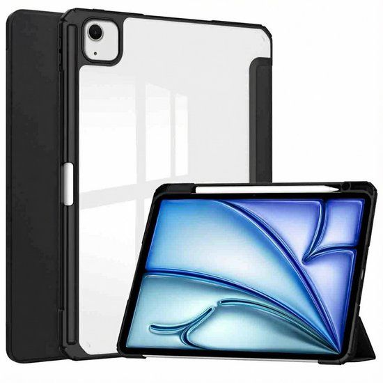 imoshion Tablet Hoes - Geschikt voor Apple iPad Air 13 inch (2025) M3 / Air 13 inch (2024) M2 - Trifold Hardcase Bookcase - Zwart