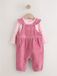 Next - Meisjes - 2-delige babyset van corduroy tuinbroek en rompertje - Roze