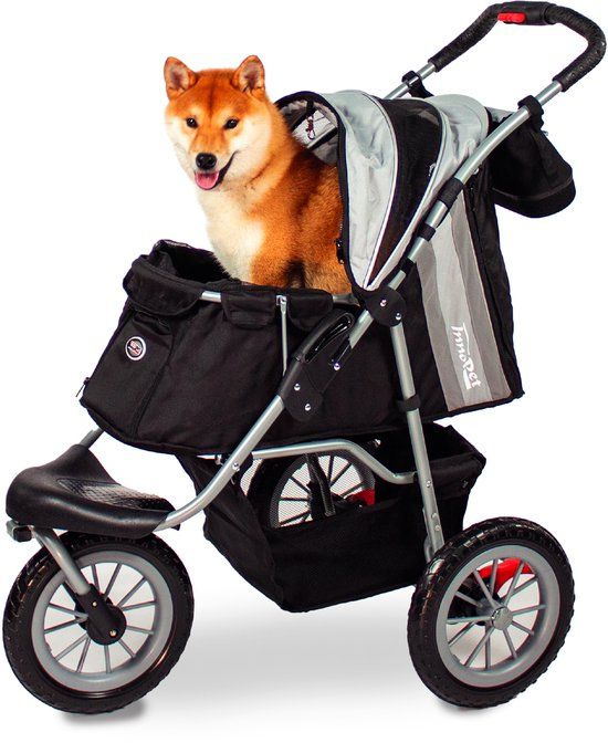 InnoPet Comfort EFA ECO - Hondenbuggy - Zwart/Zilvergrijs - 96x53x104cm