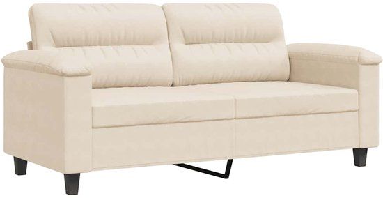 vidaXL Tweezitsbank 140 cm microvezelstof beige
