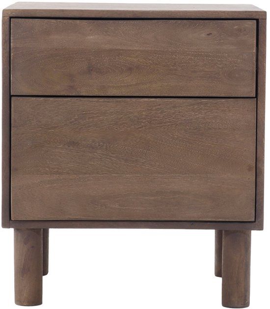Giga Meubel Nachtkastje Liana - Bruin - Mangohout - 50x38x57cm