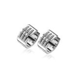 Zinzi Mart Visser by ZINZI zilveren oorringen met luxe scharniersluiting 17 x 9mm, drie banen bezet met witte zirconia's MVO18