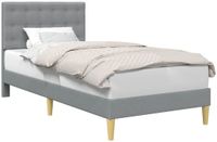 vidaXL Bedframe met hoofdeinde Lichtgrijs 90 x 190 cm Stof