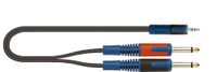 Roksolid Audiokabel met mono-jackplug 2 x 6,3 mm op 1 x 3,5 mm, 5 m