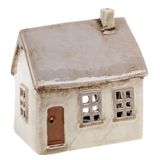 Village Pottery Lichtgrijs Theelicht Huis