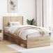 vidaXL Bedframe met opbergruimte en hoofdbord Sonoma Eiken 90 x 190 cm