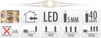 Merkloos 10 stuks! Zilverdraad 40led ww bo