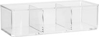 5Five Make-up organizer 3 vakken - 23 x 8,5 cm - kunststof - Transparant
