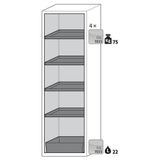 Asecos Armoire ignifuge 90 min s-classic90 fixation de porte - bac de rétention