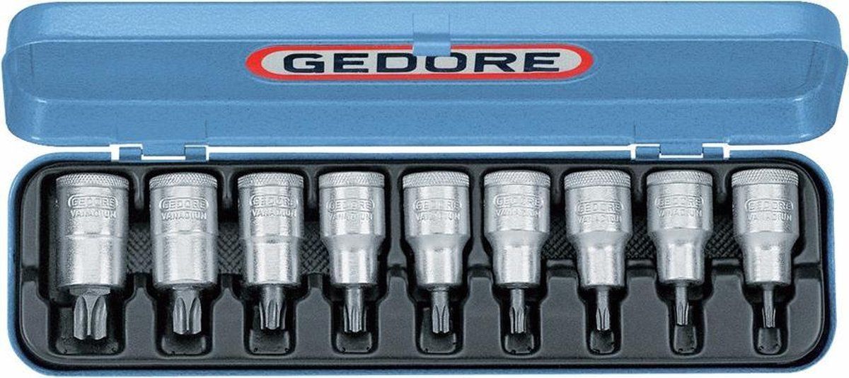 Gedore Schroevendraaierset 1/2" 9 delig Binnen Torx T20-60