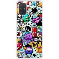 Samsung Galaxy A71 Graffiti 2 Verstevigd hoesje met sublimatie bedrukking
