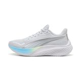 PUMA Pounce Lite hardloopschoenen, uniseks, Silver Mist Vibrant Blue Apple Spritz, 43 EU