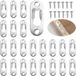 Merkloos 30pcs Keyhole Hangers - 44 x 16mm Lens Head Hardware - Fixations métalliques avec 60 vis (M4, 15mm) - Montage mural Argent pour miroirs, cadres photo, meubles