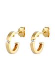 Elli DIAMONDS Oorbellen Dames Creool met diamant (0,03 ct.) in 585 geelgoud, facetgeslepen, Diamant