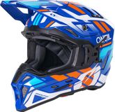Oneal EX-SRS DUST Motorcross helm - Blauw/oranje - XXL