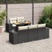Prolenta Maison Exclusive - Tuinset voor buiten, 6-delig, met kussens, zwart, van polyrotan