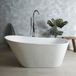 Hudson Reed Otterton Baignoire îlot 150 x 75 cm - Petite - Compact Design Moderne Blanc Ovale Sabot