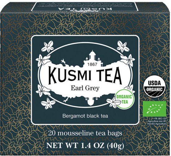 Kusmi Tea Biologische zwarte thee Earl Grey – 20 mousseline theezakjes