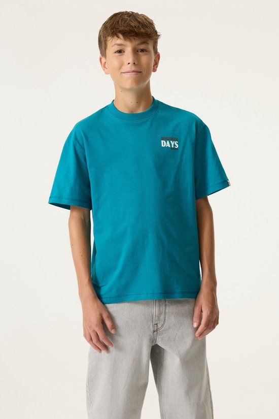 Garcia Jongens Print T-shirt Blauw Korte mouw