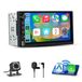 Écran CarPlay portable, fonctionnalité Android Auto sans fil avec caméra de recul HD, écran IPS de 7 pouces, système mains libres Bluetooth, navigation GPS, microphone